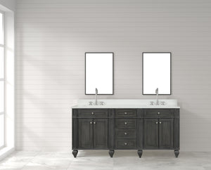 Winston 72" Double Sink Vanity with White Quartz Top