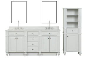 Winston 72" Double Sink Vanity with White Quartz Top