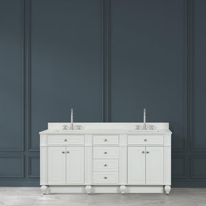Winston 72" Double Sink Vanity with White Quartz Top