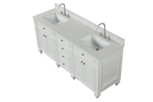 Winston 72" Double Sink Vanity with White Quartz Top