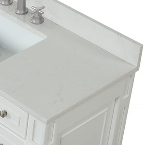 Winston 72" Double Sink Vanity with White Quartz Top