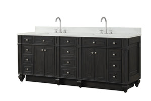 Winston 84" Double Sink Vanity with White Quartz Top