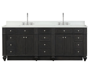 Winston 84" Double Sink Vanity with White Quartz Top