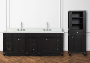 Winston 84" Double Sink Vanity with White Quartz Top