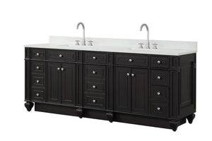 Winston 84" Double Sink Vanity with White Quartz Top