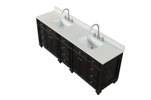 Winston 84" Double Sink Vanity with White Quartz Top