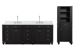 Winston 84" Double Sink Vanity with White Quartz Top