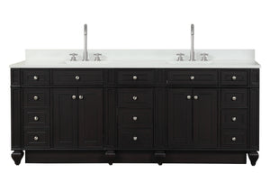 Winston 84" Double Sink Vanity with White Quartz Top