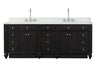 Winston 84" Double Sink Vanity with White Quartz Top