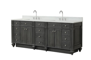 Winston 84" Double Sink Vanity with White Quartz Top