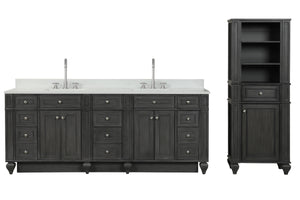 Winston 84" Double Sink Vanity with White Quartz Top