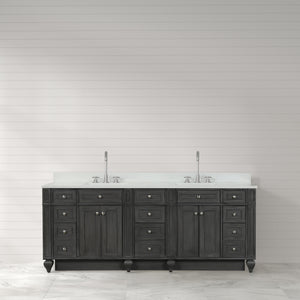 Winston 84" Double Sink Vanity with White Quartz Top