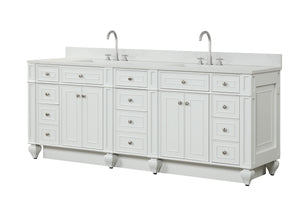 Winston 84" Double Sink Vanity with White Quartz Top
