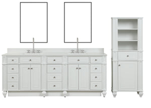 Winston 84" Double Sink Vanity with White Quartz Top