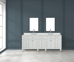 Winston 84" Double Sink Vanity with White Quartz Top
