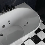 New England Home Goods 64" Freestanding Acrylic Massage Bathtub
