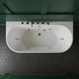 New England Home Goods 64" Freestanding Acrylic Massage Bathtub