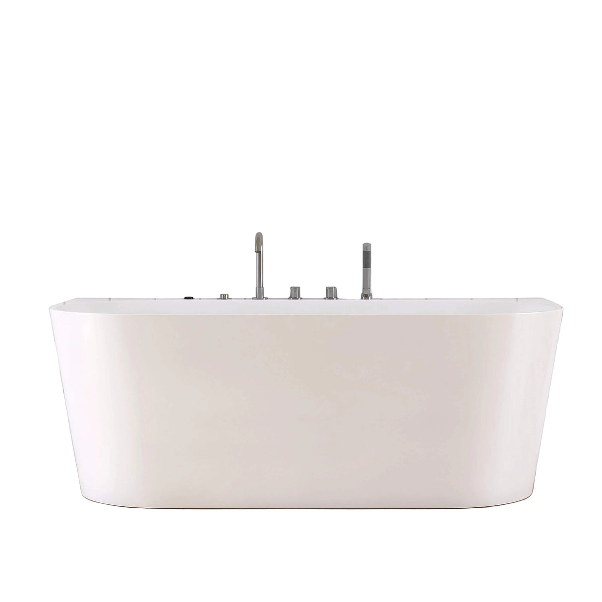 New England Home Goods Seven 63" Freestanding Tub in White - Stone Resin Solid Surface