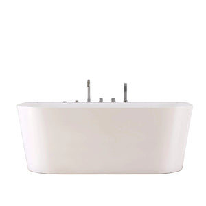 New England Home Goods Seven 63" Freestanding Tub in White - Stone Resin Solid Surface