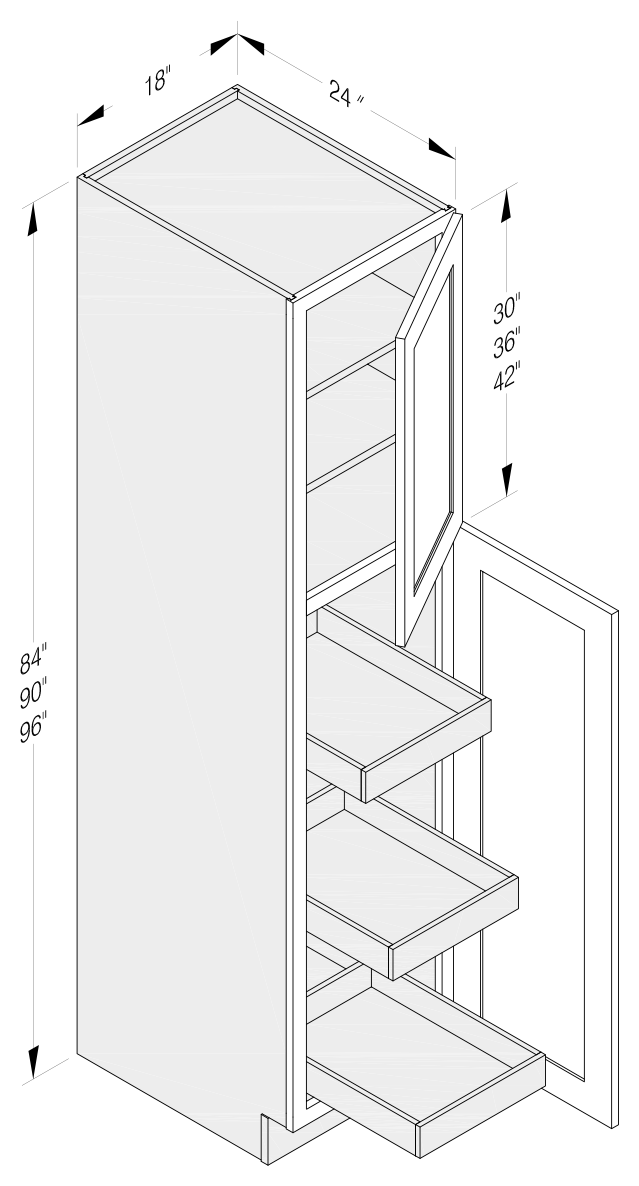 Cab-Tec Shaker Moss Pantry Cabinet - WP1884