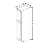Charcoal 18" Wide × 84" High Pantry Cabinet - J&K Cabinetry