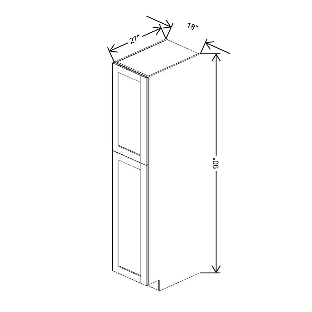Charcoal 18" Wide × 90" High Pantry Cabinet - J&K Cabinetry