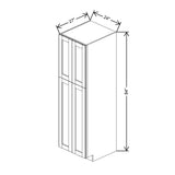 Crème Glazed 24" Wide × 84" High Pantry Cabinet - J&K Cabinetry