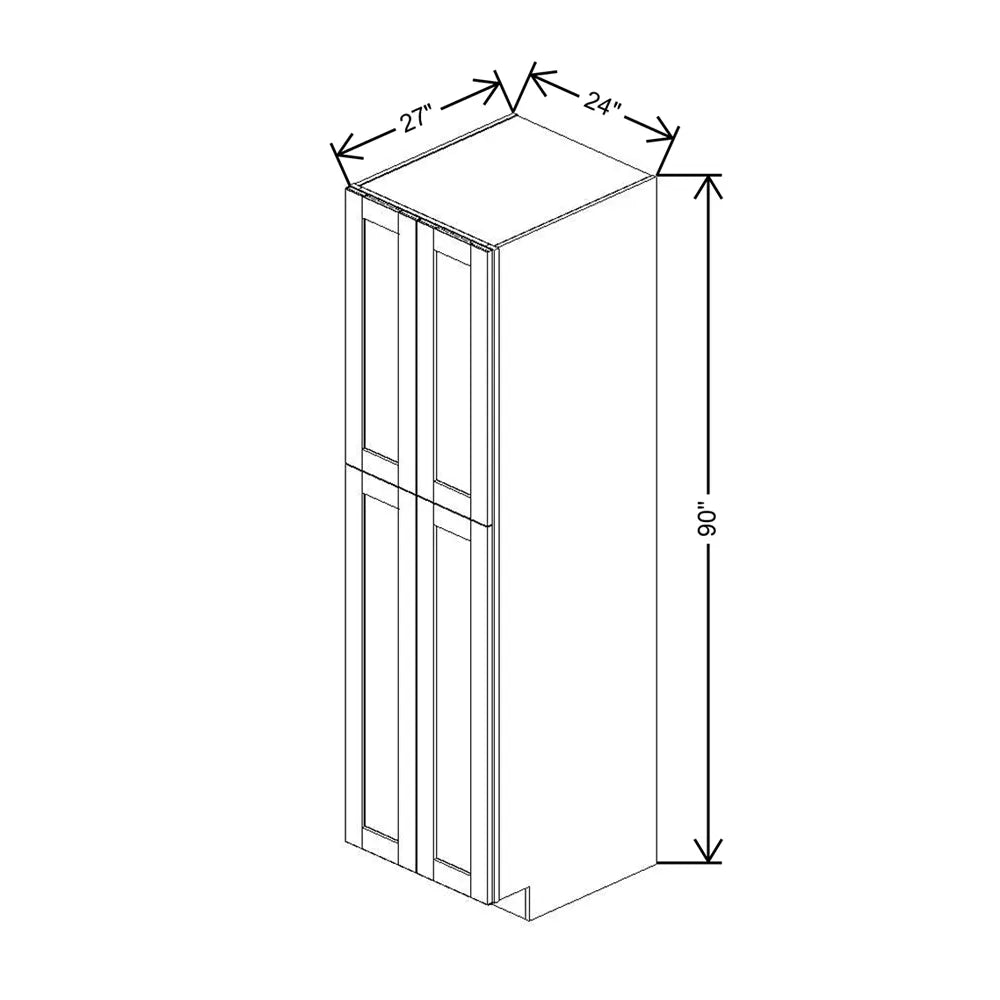Charcoal 24" Wide × 90" High Pantry Cabinet - J&K Cabinetry