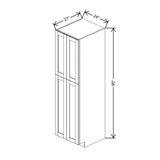 Crème Glazed 24" Wide × 90" High Pantry Cabinet - J&K Cabinetry