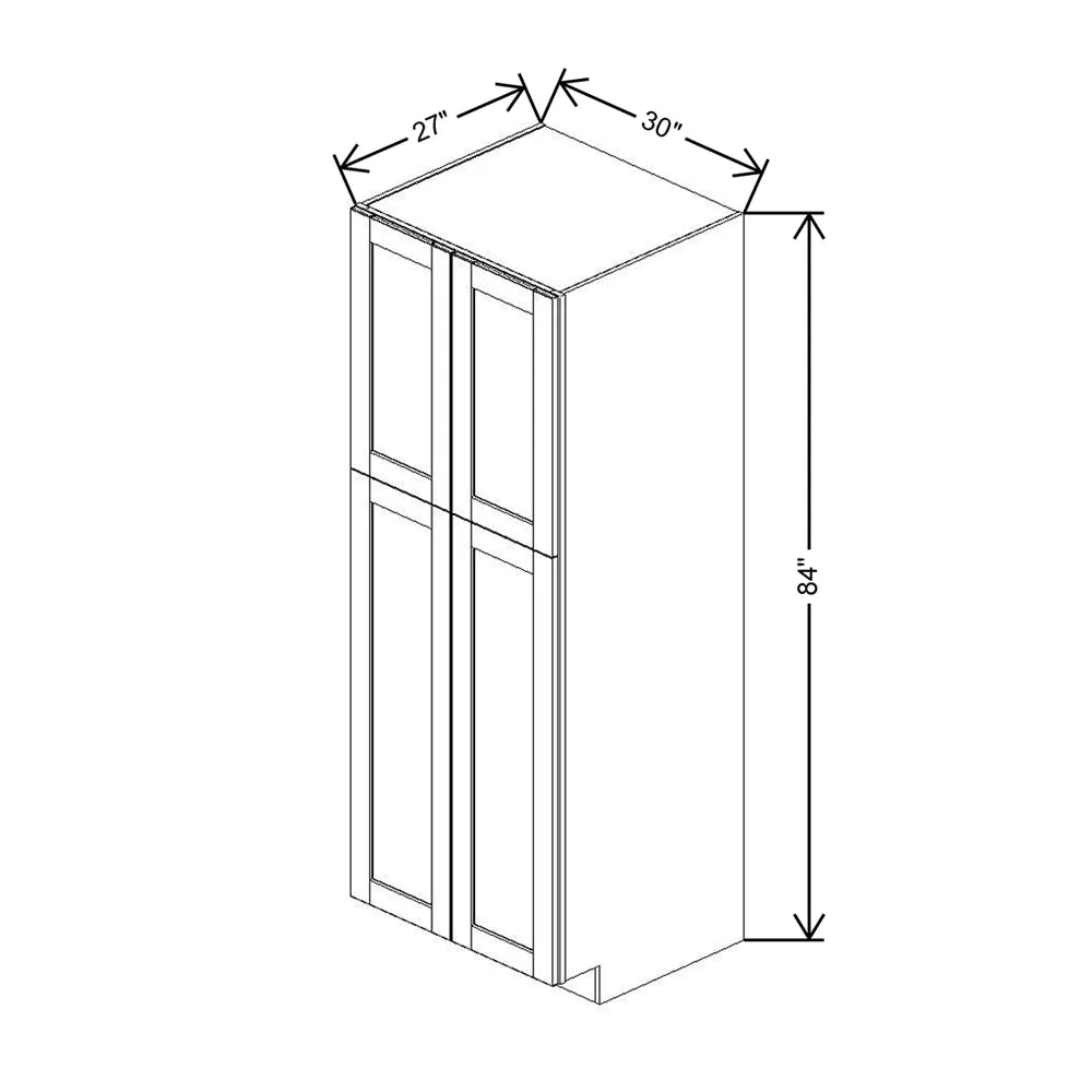 Mahogany 30" Wide × 84" High Pantry Cabinet - J&K Cabinetry
