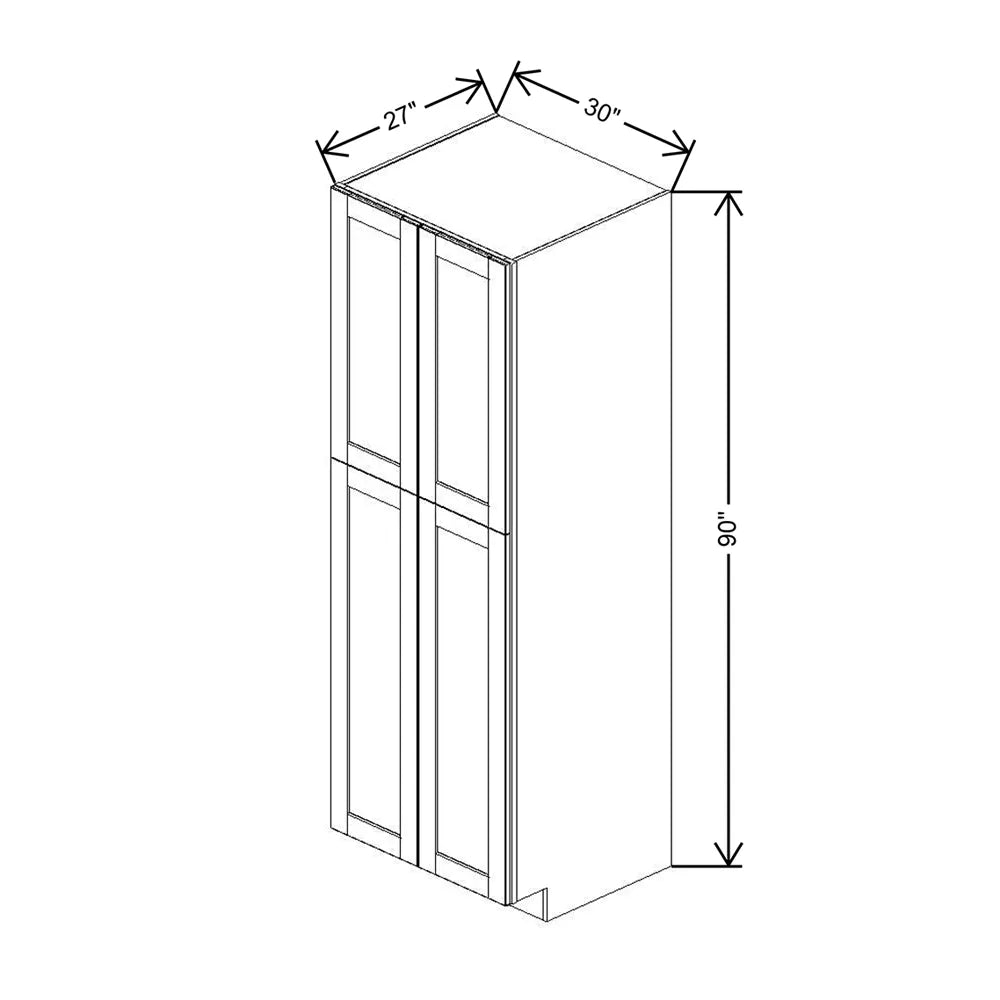 Dove 30" Wide × 90" High Pantry Cabinet - J&K Cabinetry