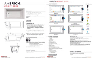 Americh WR6030TA5-BI Wright 6030 - Tub Only / Airbath 5 - Biscuit