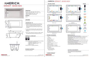 Americh WR6030ADATA5-BI Wright 6030 ADA - Tub Only / Airbath 5 - Biscuit