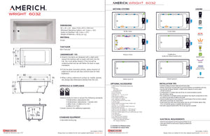 Americh WR6032TA5-BI Wright 6032 - Tub Only / Airbath 5 - Biscuit