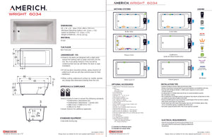 Americh WR6034TA5-BI Wright 6034 - Tub Only / Airbath 5 - Biscuit