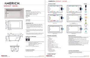 Americh WR6036TA5-BI Wright 6036 - Tub Only / Airbath 5 - Biscuit