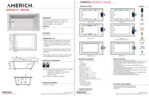 Americh WR6648TA5-BI Wright 6648 - Tub Only / Airbath 5 - Biscuit