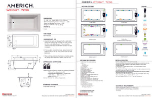 Americh WR7236TA5-BI Wright 7236 - Tub Only / Airbath 5 - Biscuit