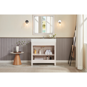 Legion Furniture 36" DREAMY WHITE FINISH SOLID WOOD SINK VANITY  WITH 1' ARTIFICIAL STONE TOP WS2515-36-DW