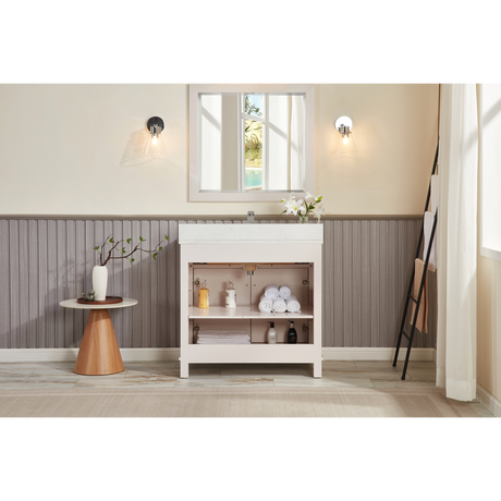 Legion Furniture 36" DREAMY WHITE FINISH SOLID WOOD SINK VANITY  WITH 1' ARTIFICIAL STONE TOP WS2515-36-DW