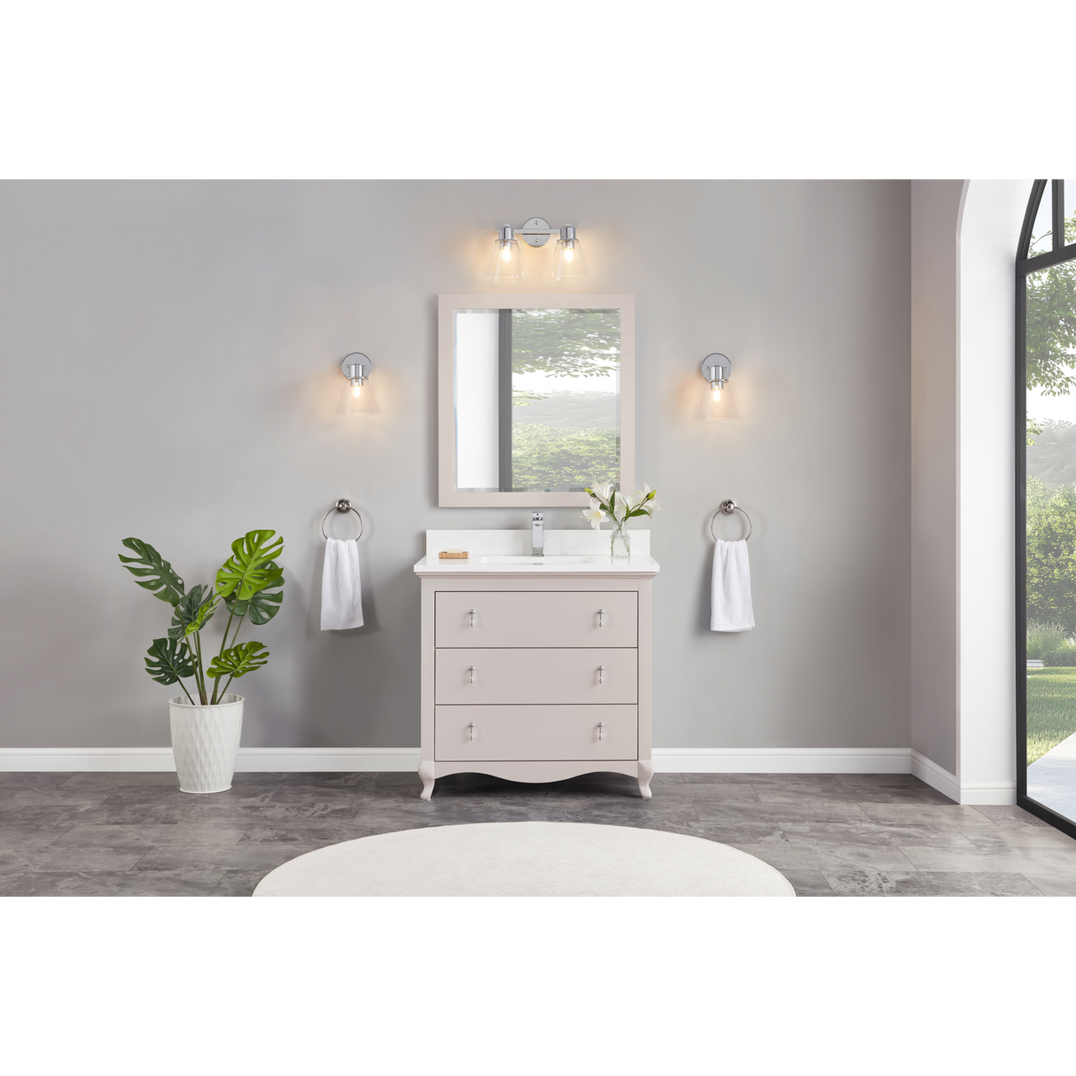 Legion Furniture 36" DREAMY WHITE FINISH SOLID WOOD SINK VANITY WITH 1" ARTIFICIAL STONE TOP WS2512-36-DW