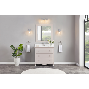 Legion Furniture 36" DREAMY WHITE FINISH SOLID WOOD SINK VANITY WITH 1" ARTIFICIAL STONE TOP WS2512-36-DW