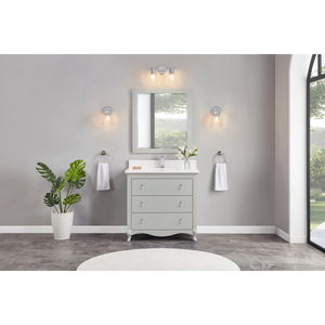 Legion Furniture 36" SILVER STRAND FINISH SOLID WOOD SINK VANITY WITH 1" ARTIFICIAL STONE TOP WS2512-36-SS