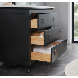 Legion Furniture 36" TRICORN BLACK FINISH SOLID WOOD SINK VANITY WITH 1" ARTIFICIAL STONE TOP WS2512-36-TB