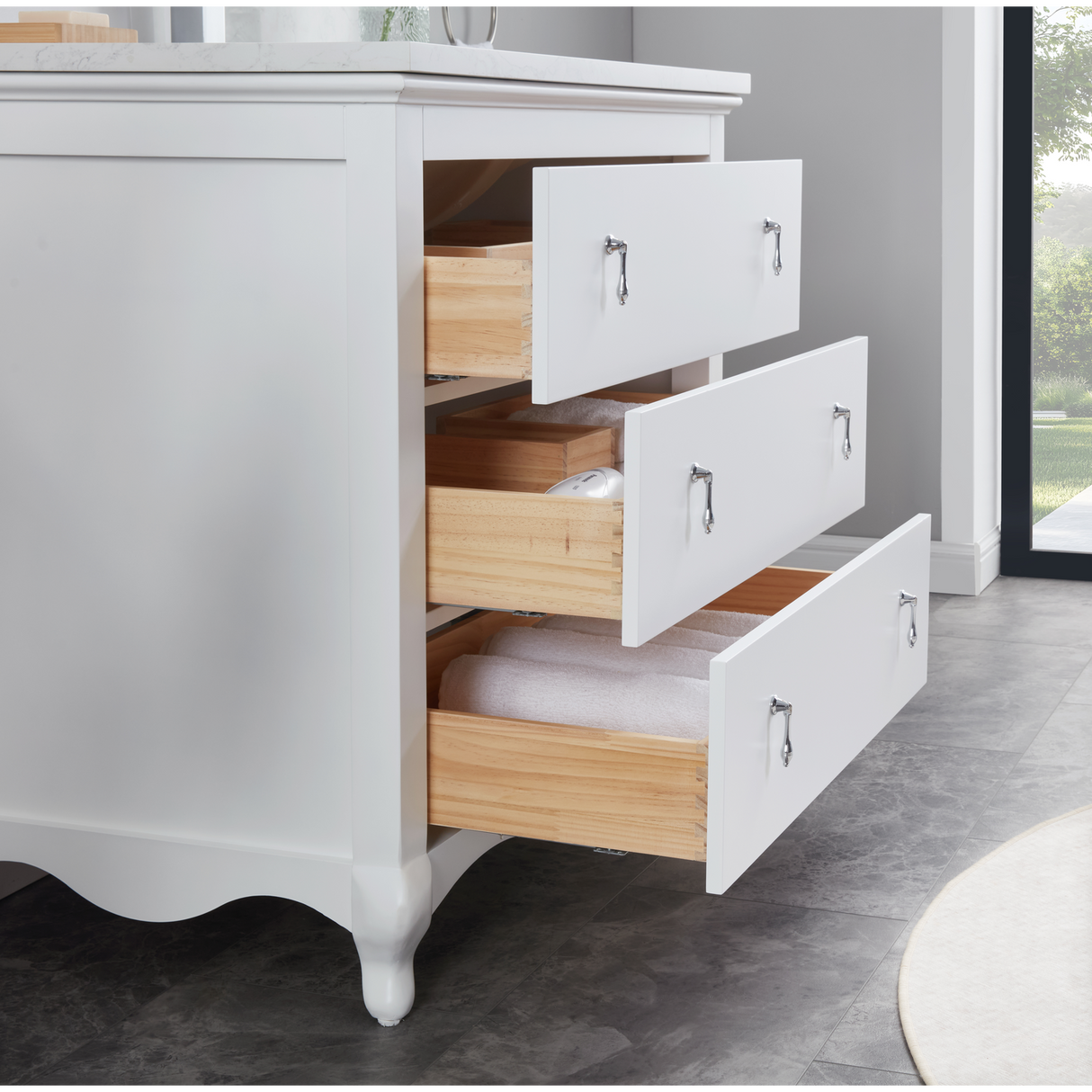 Legion Furniture 36" WHITE FINISH SOLID WOOD SINK VANITY WITH 1" ARTIFICIAL STONE TOP WS2512-36-W