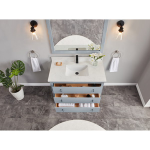 Legion Furniture 42" CADET FINISH SOLID WOOD SINK VANITY  WITH 1' ARTIFICIAL STONE TOP WS2512-42-CD