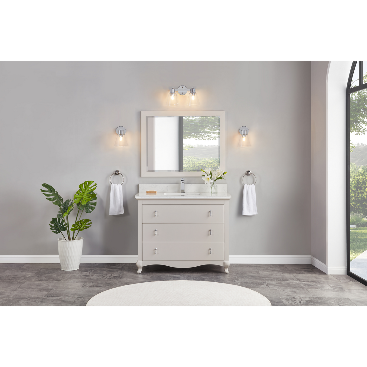 Legion Furniture 42" DREAMY WHITE FINISH SOLID WOOD SINK VANITY WITH 1" ARTIFICIAL STONE TOP WS2512-42-DW