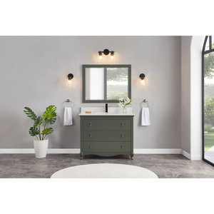 Legion Furniture 42" PEWTER GREEN FINISH SOLID WOOD SINK VANITY  WITH 1' ARTIFICIAL STONE TOP WS2512-42-PG