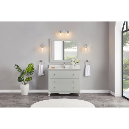 Legion Furniture 42" SILVER STRAND FINISH SOLID WOOD SINK VANITY WITH 1" ARTIFICIAL STONE TOP WS2512-42-SS