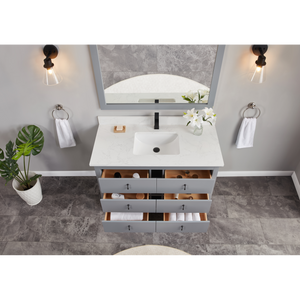 Legion Furniture 48" CADET FINISH SOLID WOOD SINK VANITY  WITH 1' ARTIFICIAL STONE TOP WS2512-48-CD